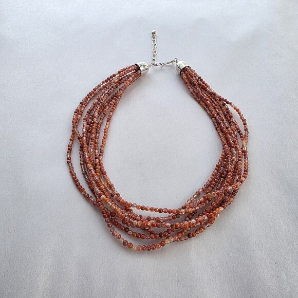 Jay King Multi 8 Strand Necklace 16" Red Agate New Western Coastal Resort - Picture 4 of 11